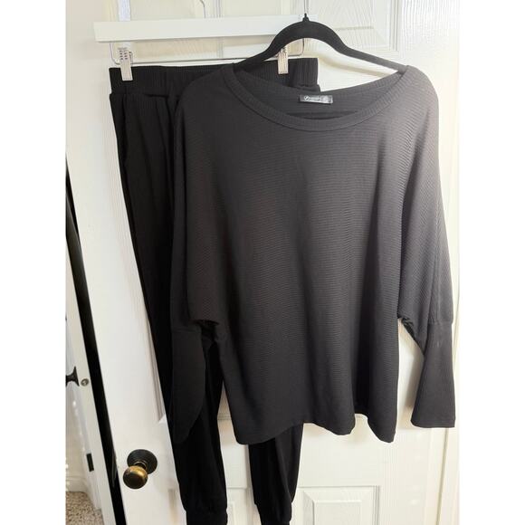 PrettyGarden Black 2 Piece Womens Lounge Set - Picture 2 of 12